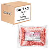 Beef & Turkey Freeflow Mince 80/10/10 (8x1kg pack) Wholesale