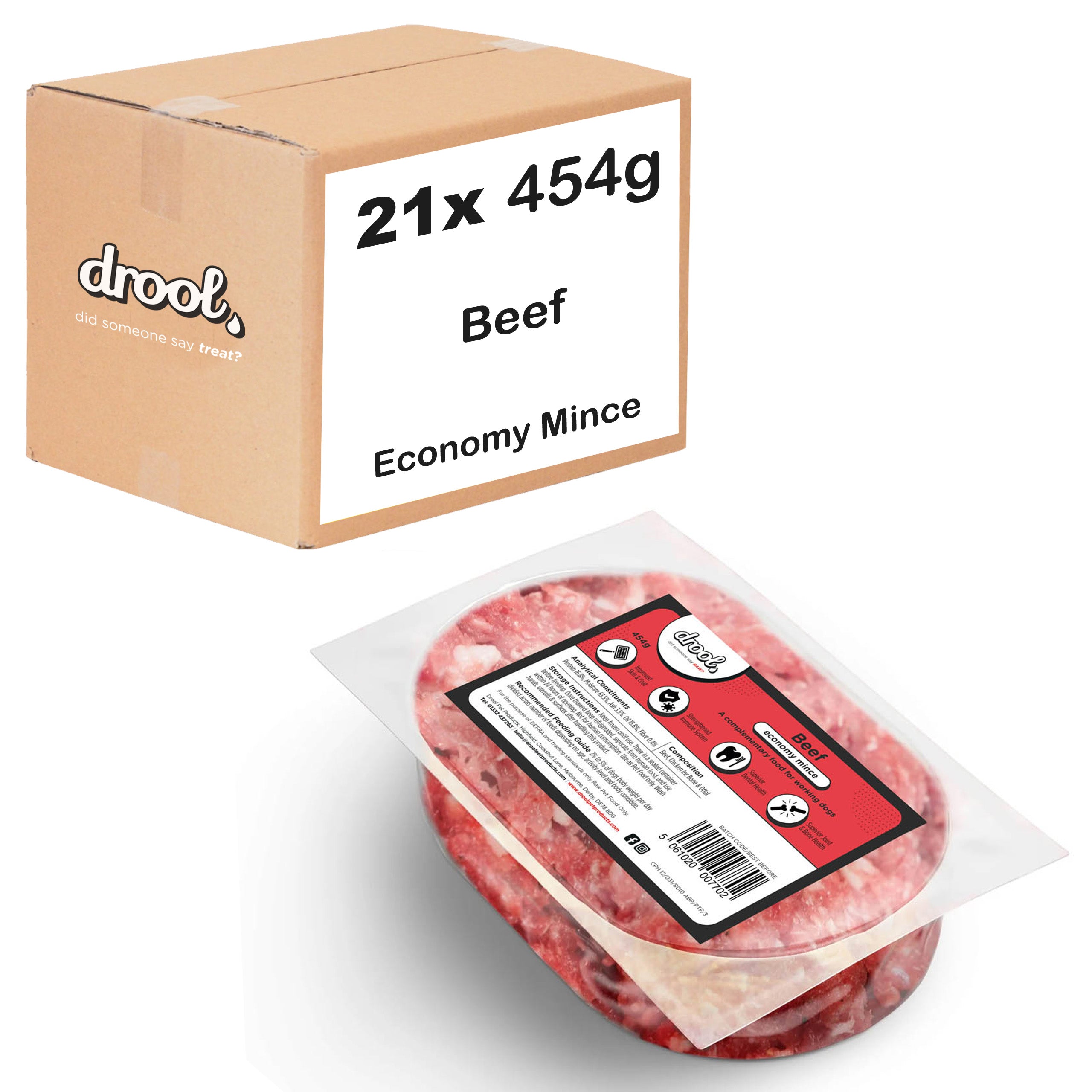 Drool Mince Economy Beef 454g - 21 pack