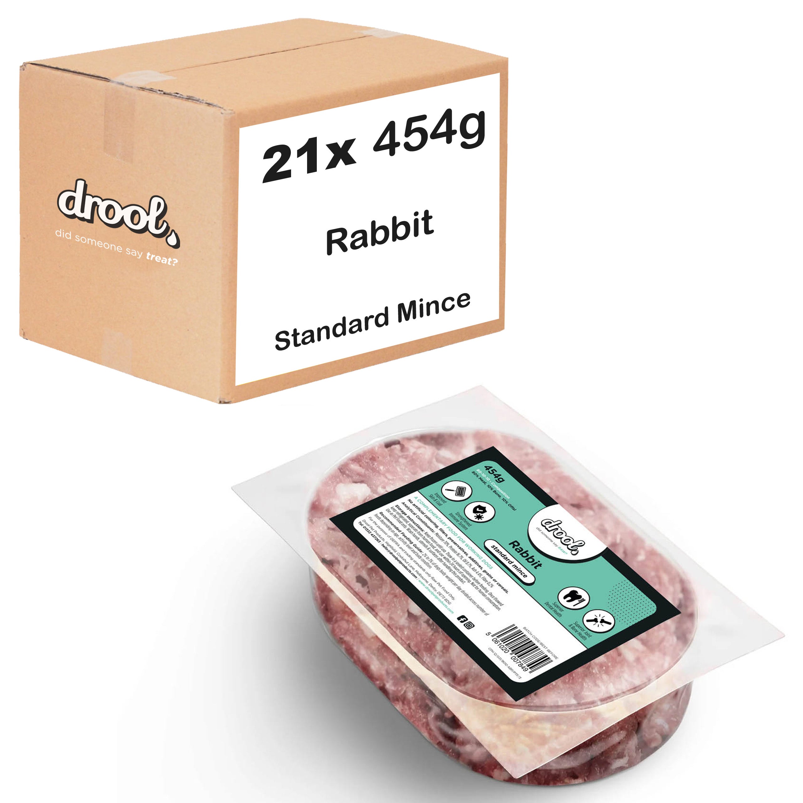 Drool Mince Standard Rabbit 454g - 21 pack