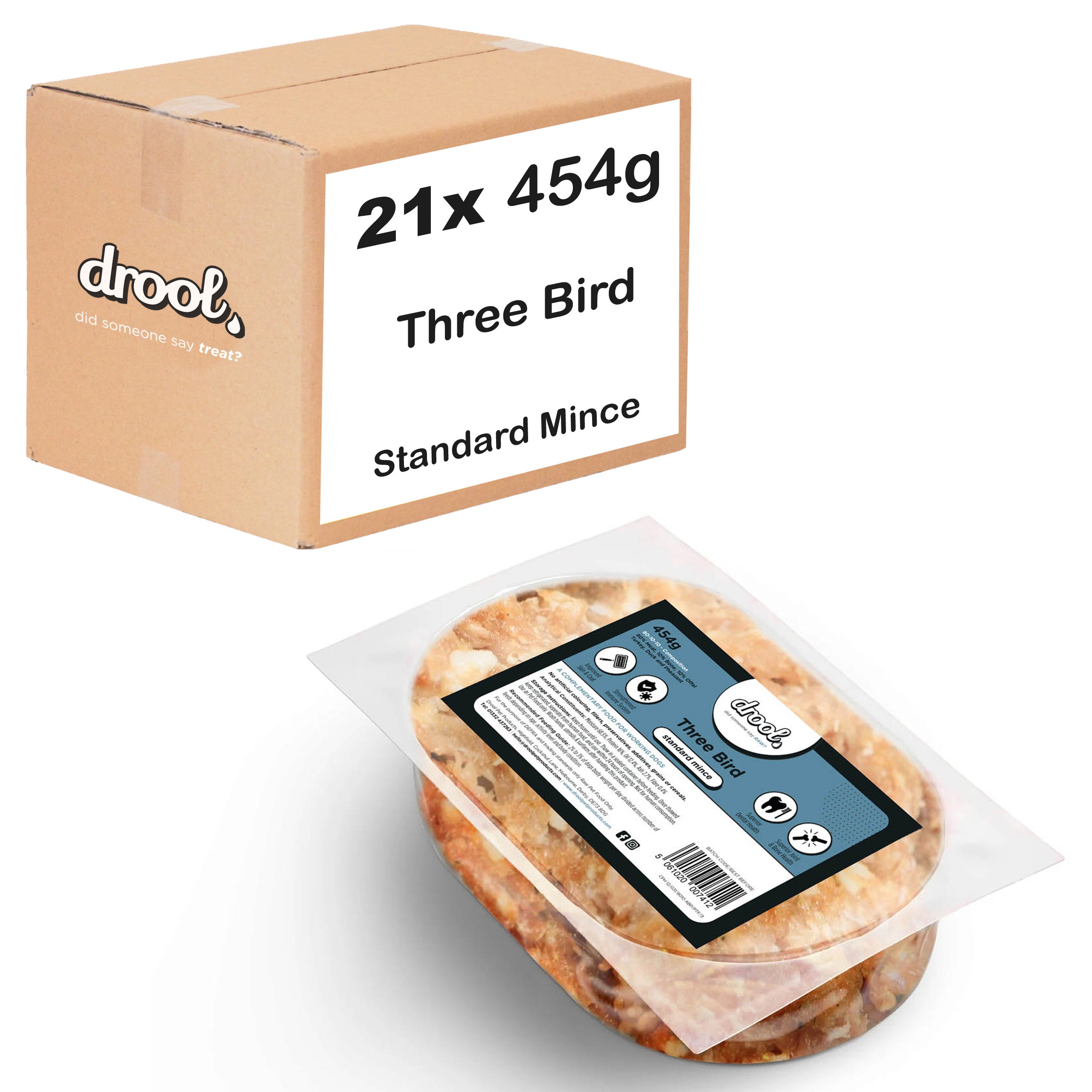 Drool Mince Standard Three Bird 454g - 21 pack