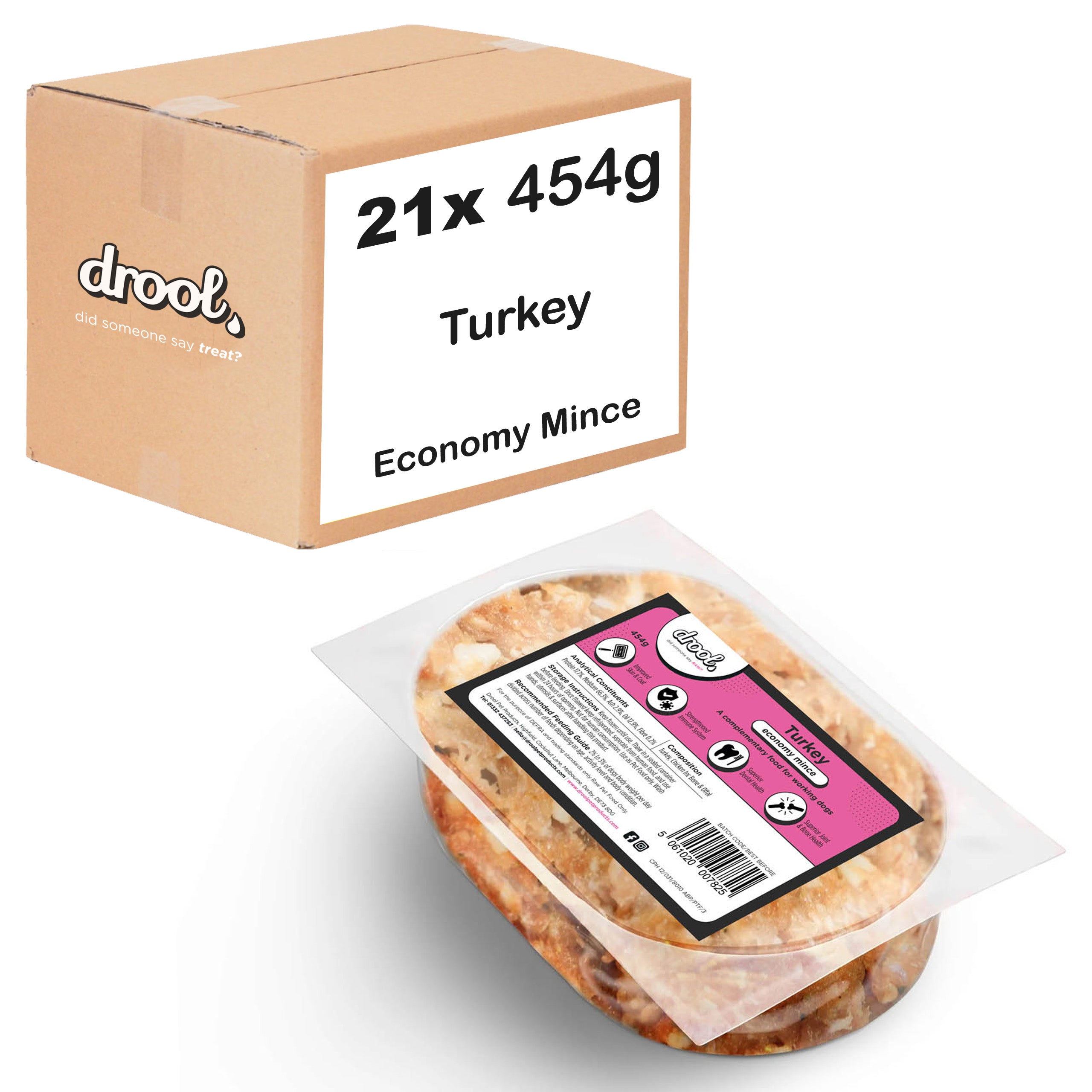 Drool Mince Economy Turkey 454g - 21 pack